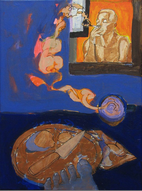 Fumée - 30x40 - huile sur toile