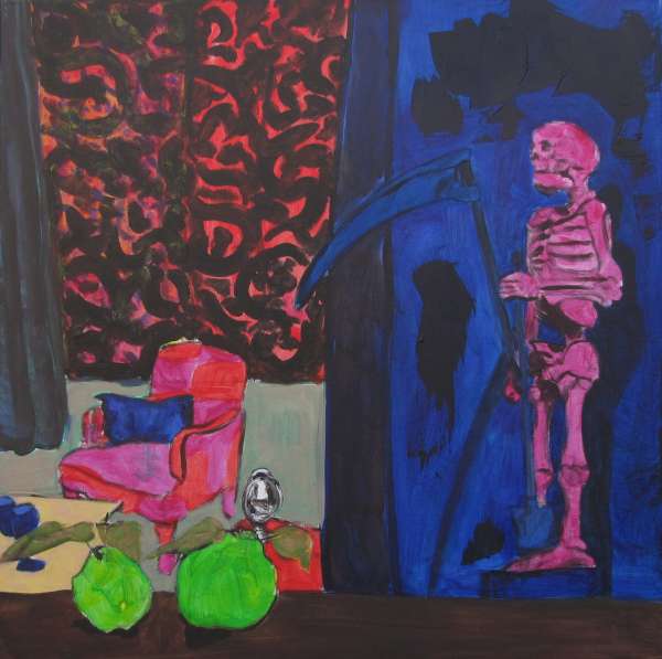 Deux coings, l'Ankou - 80x80 - huile sur toile