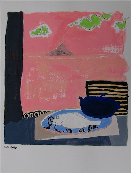 Poisson et théière - 30x40 - gouache sur papier