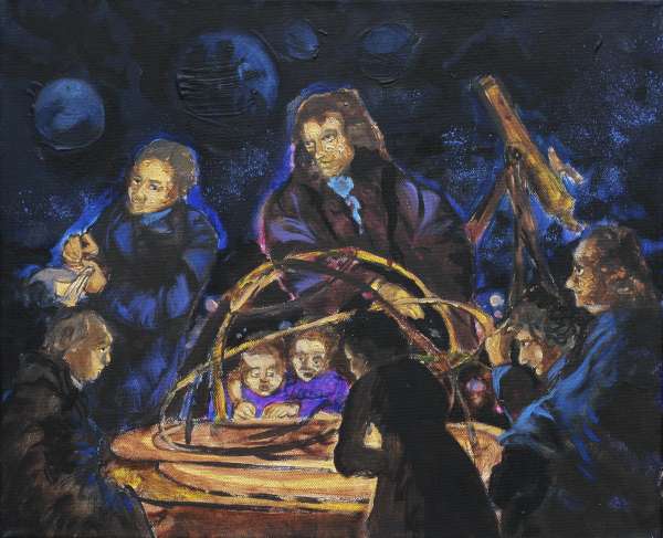 Astronomes - 8F(46x38) - huile sur toile