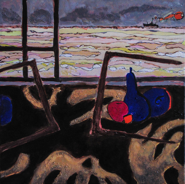 Bateau ivre - 30x30 - huile sur toile