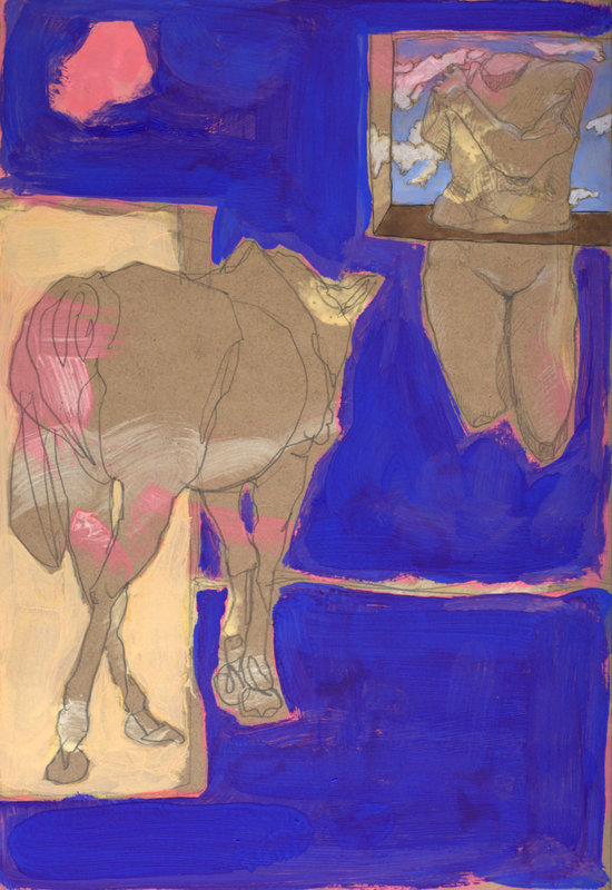 Cheval - tempera - 21x30