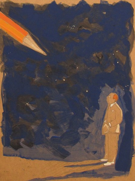 crayon - 30x40- tempera