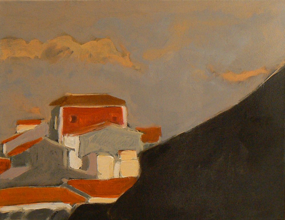 derrière le mur - 5F - huile sur toile