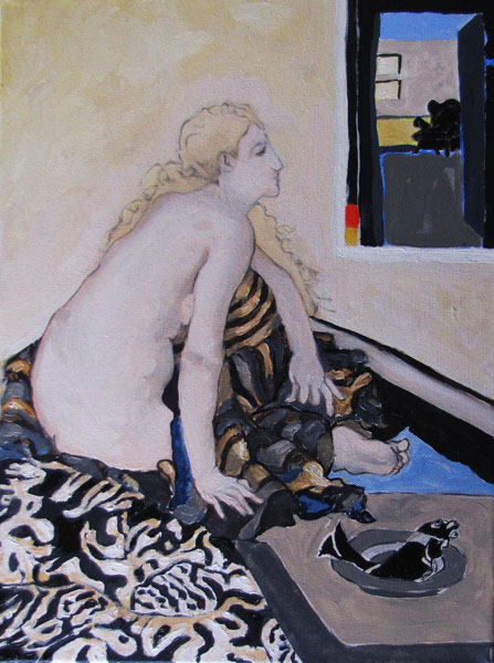 Nu aux poissons I - 30x40 - huile sur toile