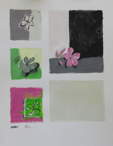 phlox - 30 x 40 - gouache