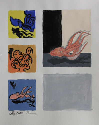 pieuvre - 30 x 40 - gouache