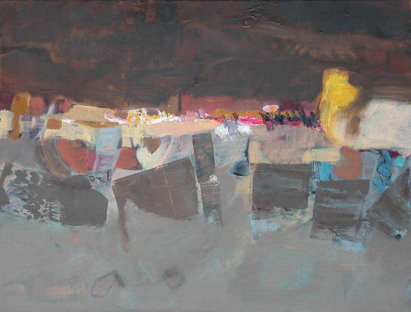 subduction - huile sur bois