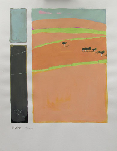 Toscane - 65 x 50 - gouache